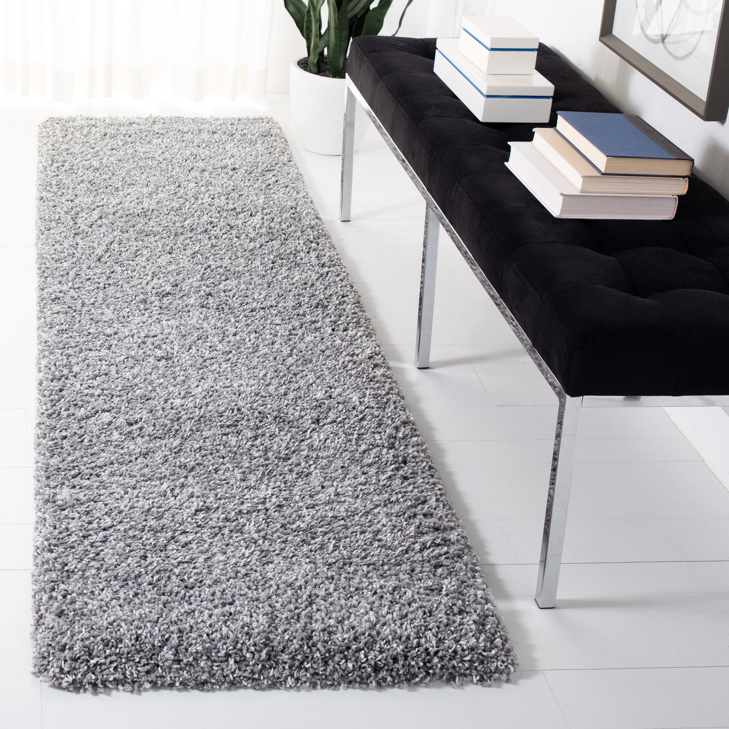 Tapis SAFAVIEH Evolution Shag Fransien Solid 1,8 pouce d'épaisseur