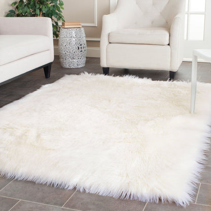 Tapis SAFAVIEH en fausse peau de mouton et soie, épaisseur 2,4 pouces