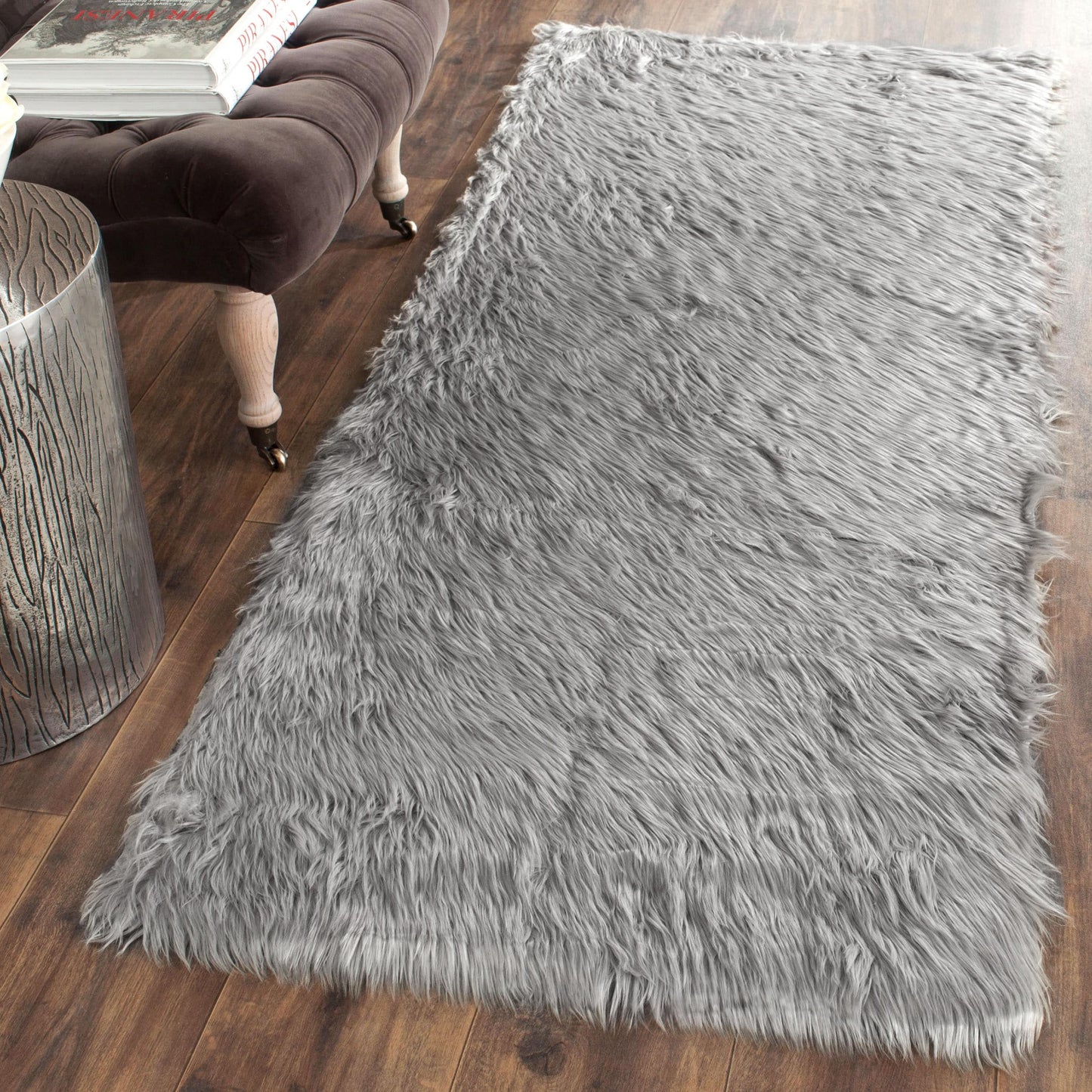 Tapis SAFAVIEH en fausse peau de mouton et soie, épaisseur 2,4 pouces