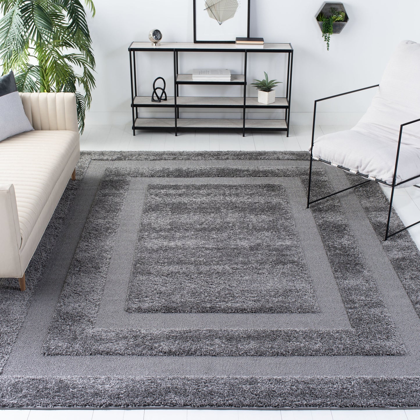 Tapis SAFAVIEH Florida Shag Antigoni Border 1,2 pouce d'épaisseur