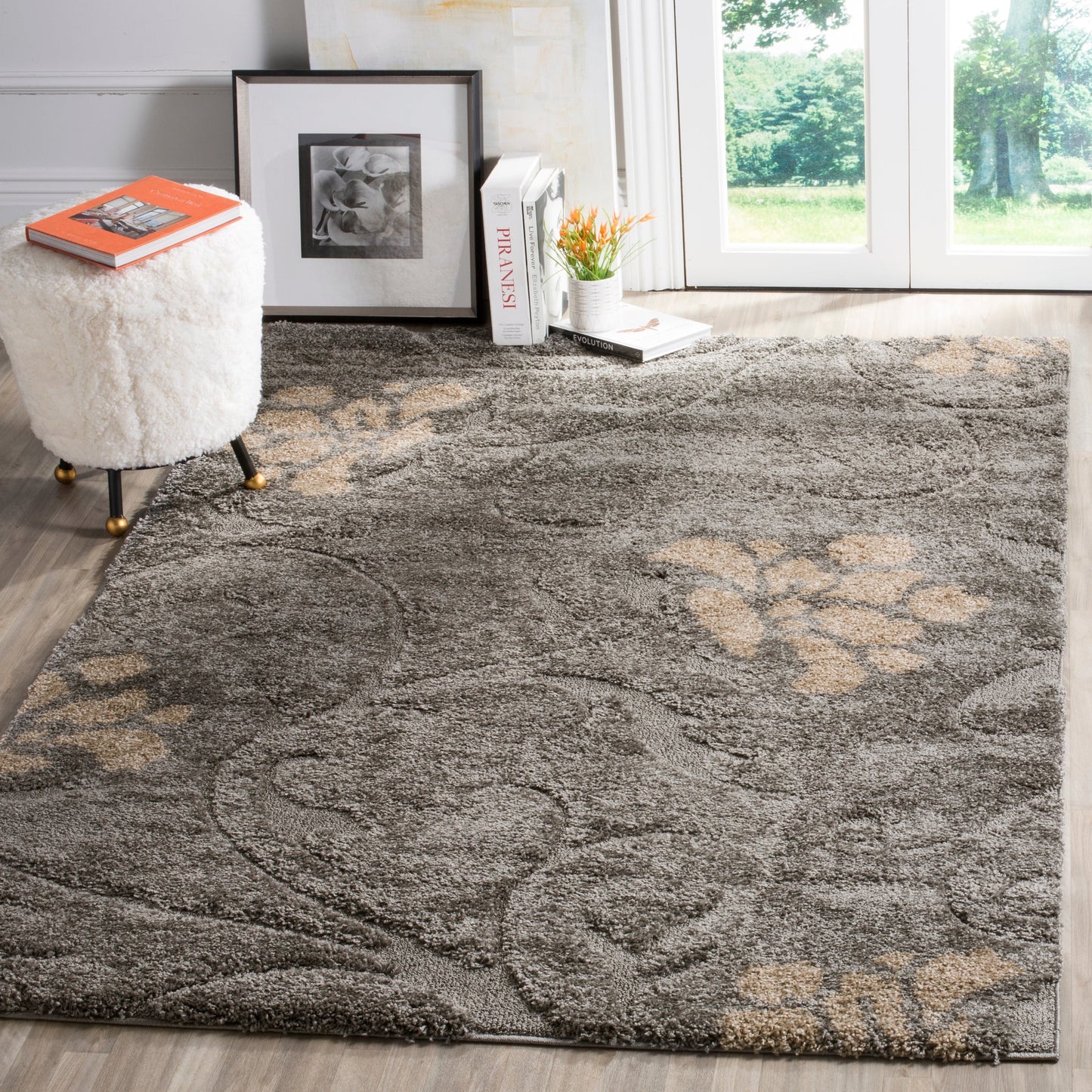 Tapis SAFAVIEH Florida Shag Ariette à motifs floraux de 1,2 pouce d'épaisseur