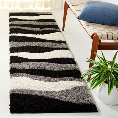 Tapis SAFAVIEH Florida Shag Melahat Abstract Wave de 1,2 pouce d'épaisseur