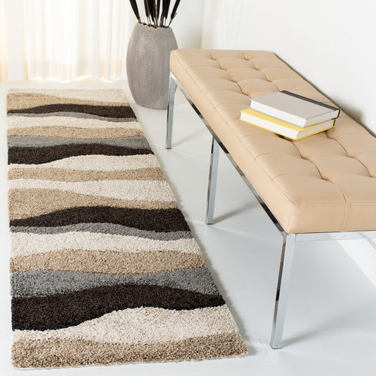 Tapis SAFAVIEH Florida Shag Melahat Abstract Wave de 1,2 pouce d'épaisseur