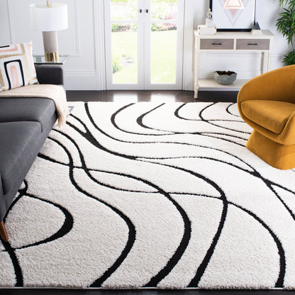 Tapis SAFAVIEH Florida Shag Staka Abstract Waves de 3 cm d'épaisseur