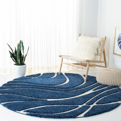 Tapis SAFAVIEH Florida Shag Staka Abstract Waves de 3 cm d'épaisseur