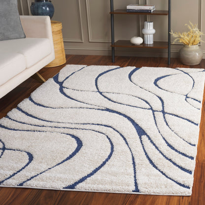 Tapis SAFAVIEH Florida Shag Staka Abstract Waves de 3 cm d'épaisseur