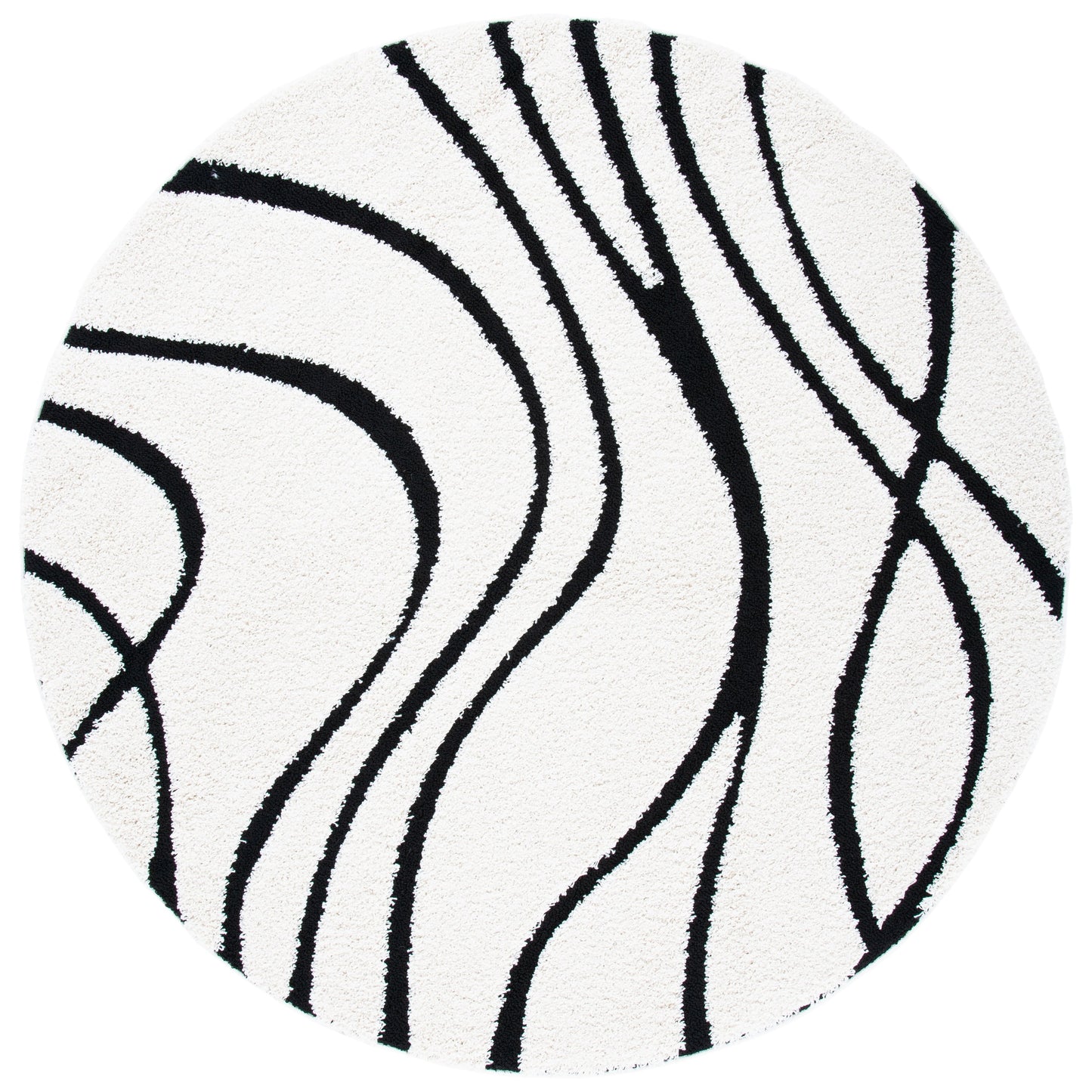 Tapis SAFAVIEH Florida Shag Staka Abstract Waves de 3 cm d'épaisseur