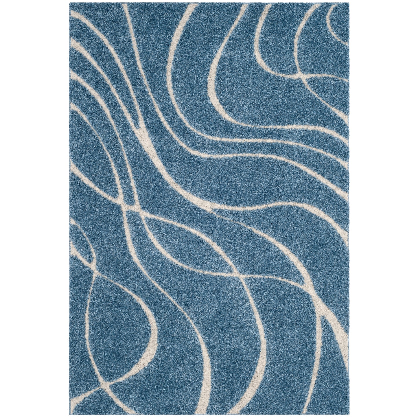 Tapis SAFAVIEH Florida Shag Staka Abstract Waves de 3 cm d'épaisseur