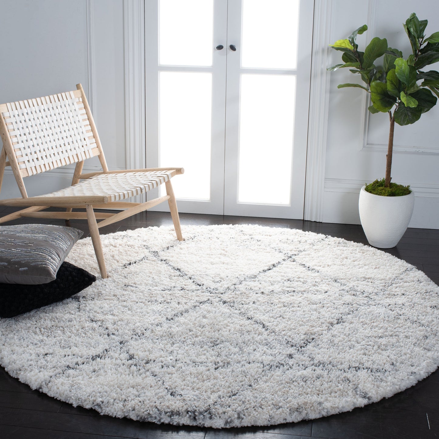 Tapis moderne SAFAVIEH Fontana Shag Marye à treillis de 2 pouces d'épaisseur