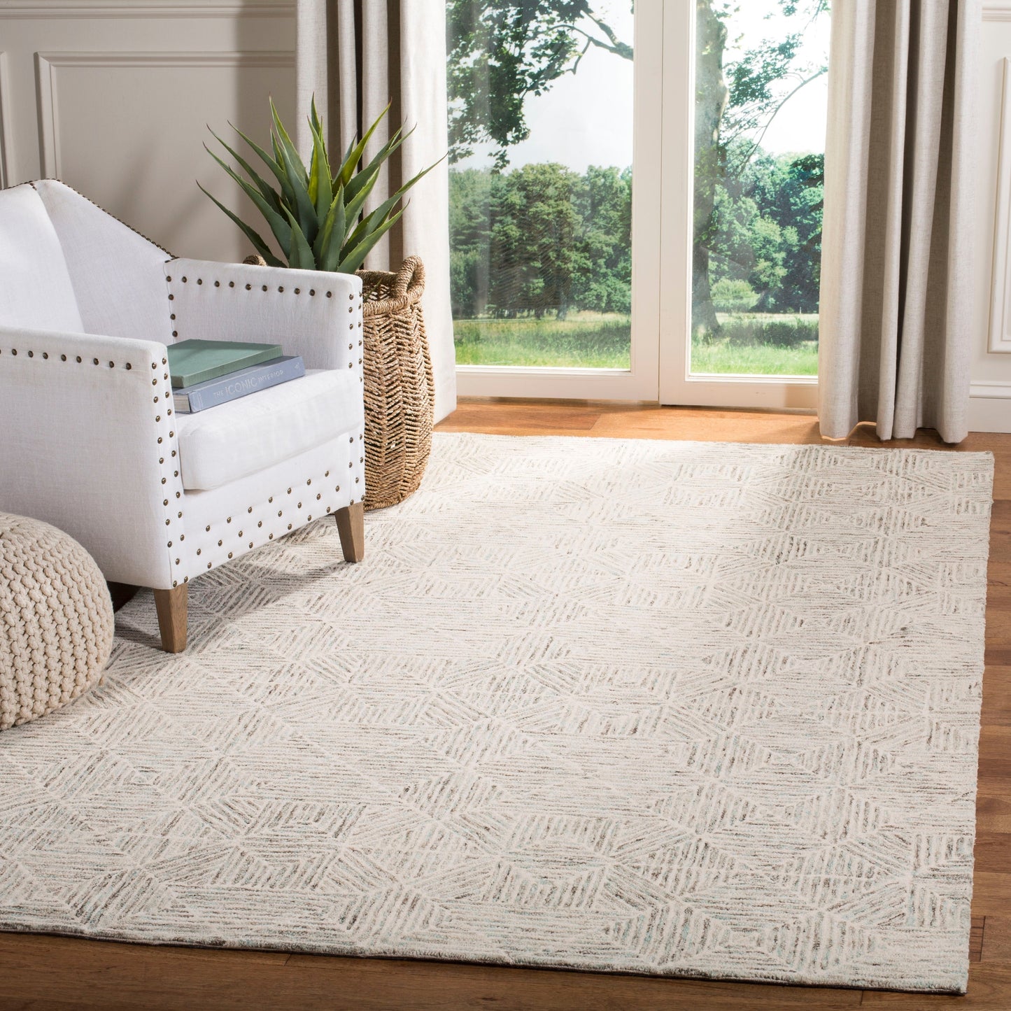 Tapis en laine moderne abstrait Harmanna fait main SAFAVIEH