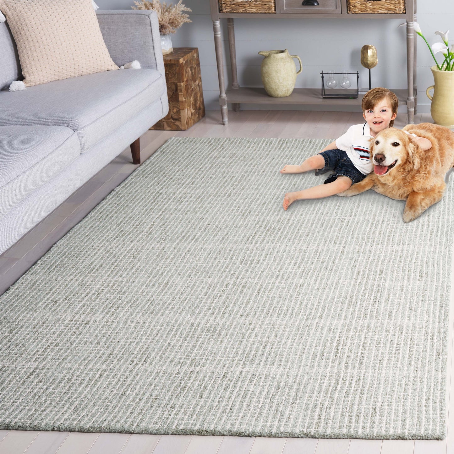 Tapis en laine moderne abstrait Soumitra fait main SAFAVIEH