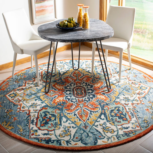Tapis médaillon bohème en laine Aspen Hagar fait main SAFAVIEH