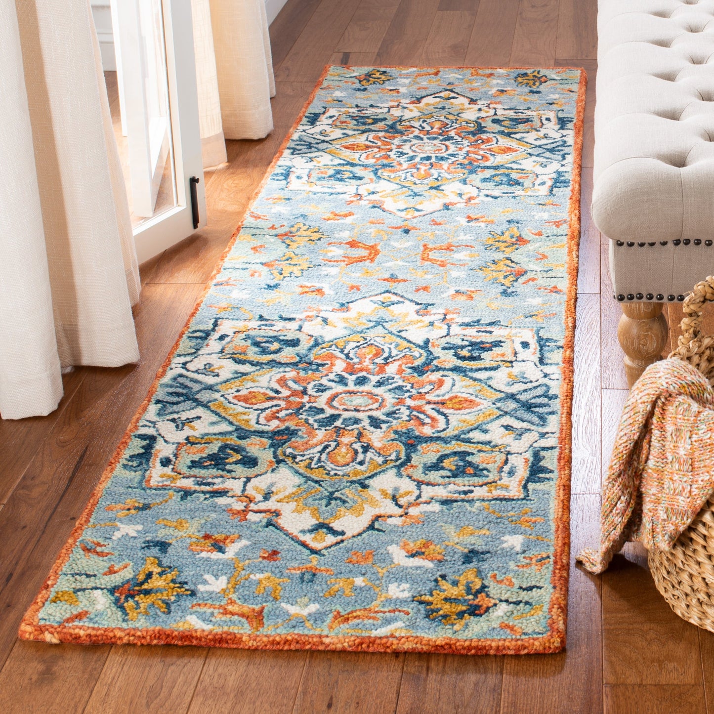 Tapis médaillon bohème en laine Aspen Hagar fait main SAFAVIEH