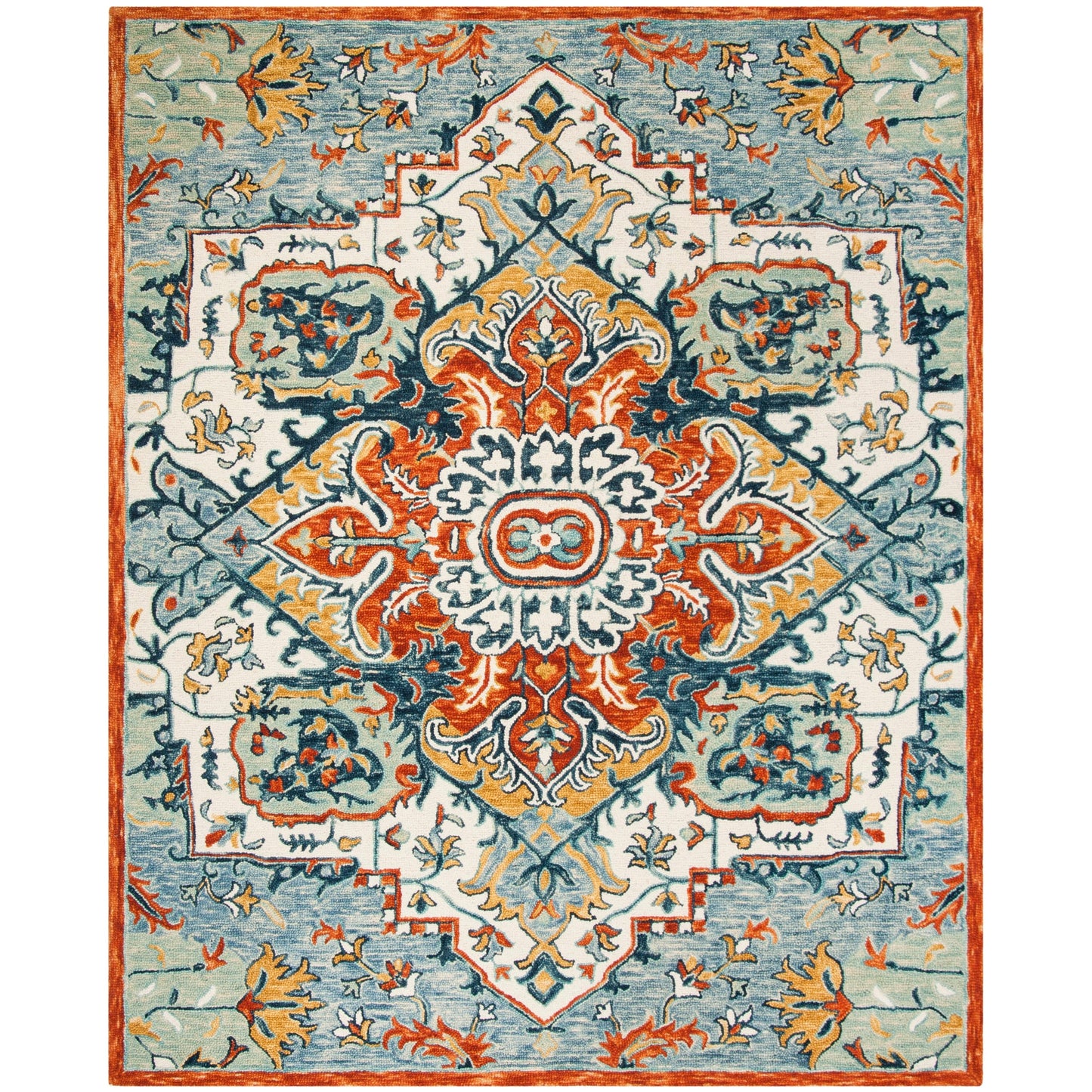 Tapis médaillon bohème en laine Aspen Hagar fait main SAFAVIEH