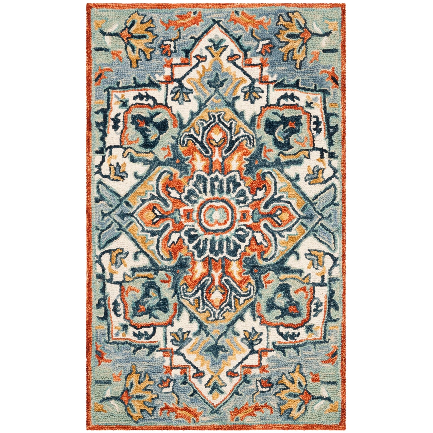Tapis médaillon bohème en laine Aspen Hagar fait main SAFAVIEH