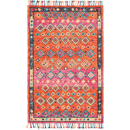 Tapis en laine éclectique orange/fuchsia Aspen Hysnie fait main SAFAVIEH