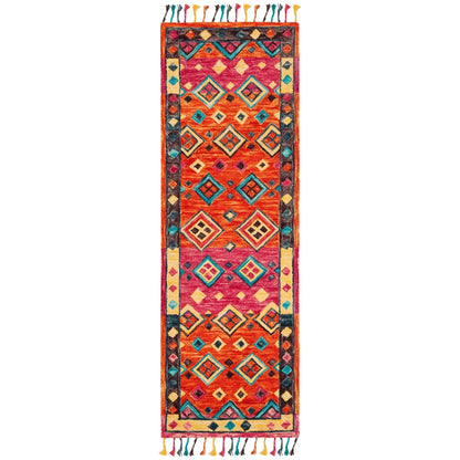 Tapis en laine éclectique orange/fuchsia Aspen Hysnie fait main SAFAVIEH