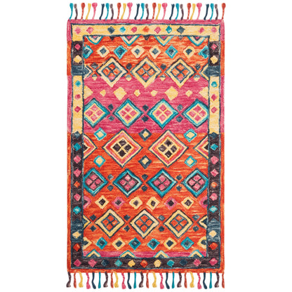 Tapis en laine éclectique orange/fuchsia Aspen Hysnie fait main SAFAVIEH
