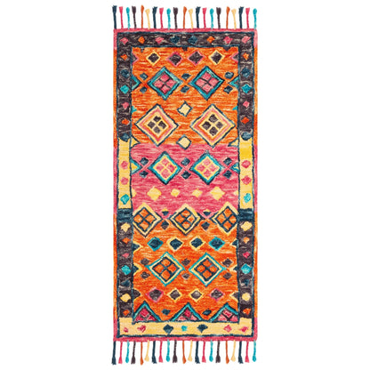 Tapis en laine éclectique orange/fuchsia Aspen Hysnie fait main SAFAVIEH