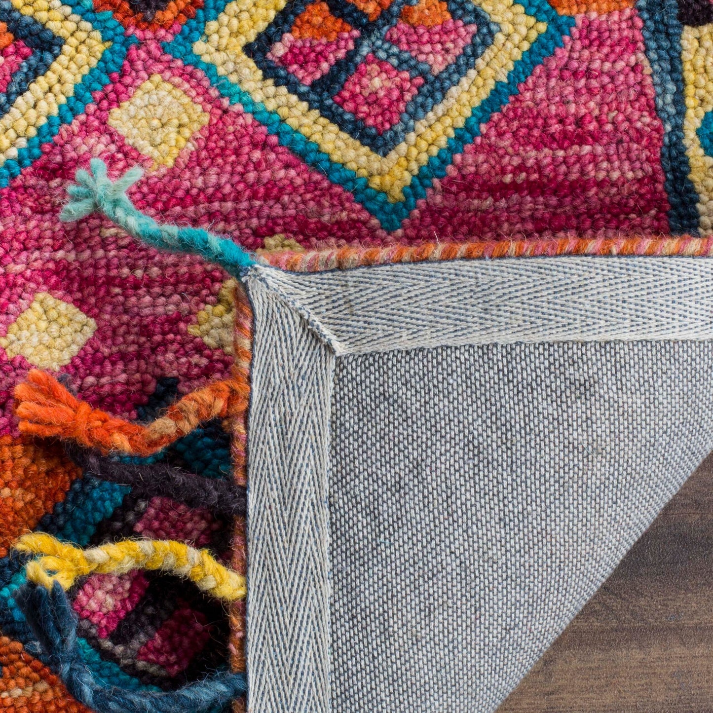 Tapis en laine éclectique orange/fuchsia Aspen Hysnie fait main SAFAVIEH