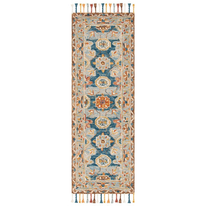 Tapis en laine à pompons Boho Aspen Kimm fait main SAFAVIEH