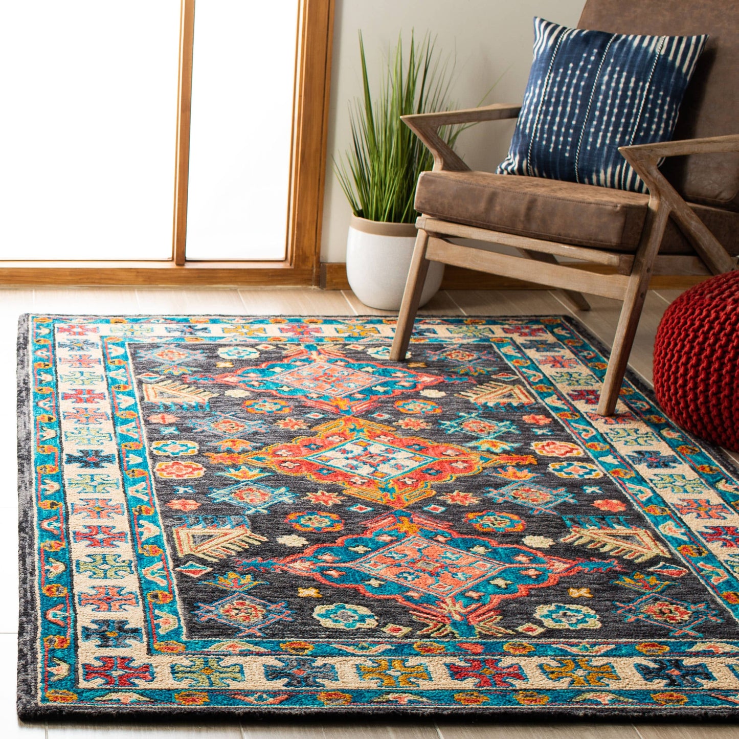 SAFAVIEH Tapis en laine bohème Aspen Sigur镁ora fait à la main