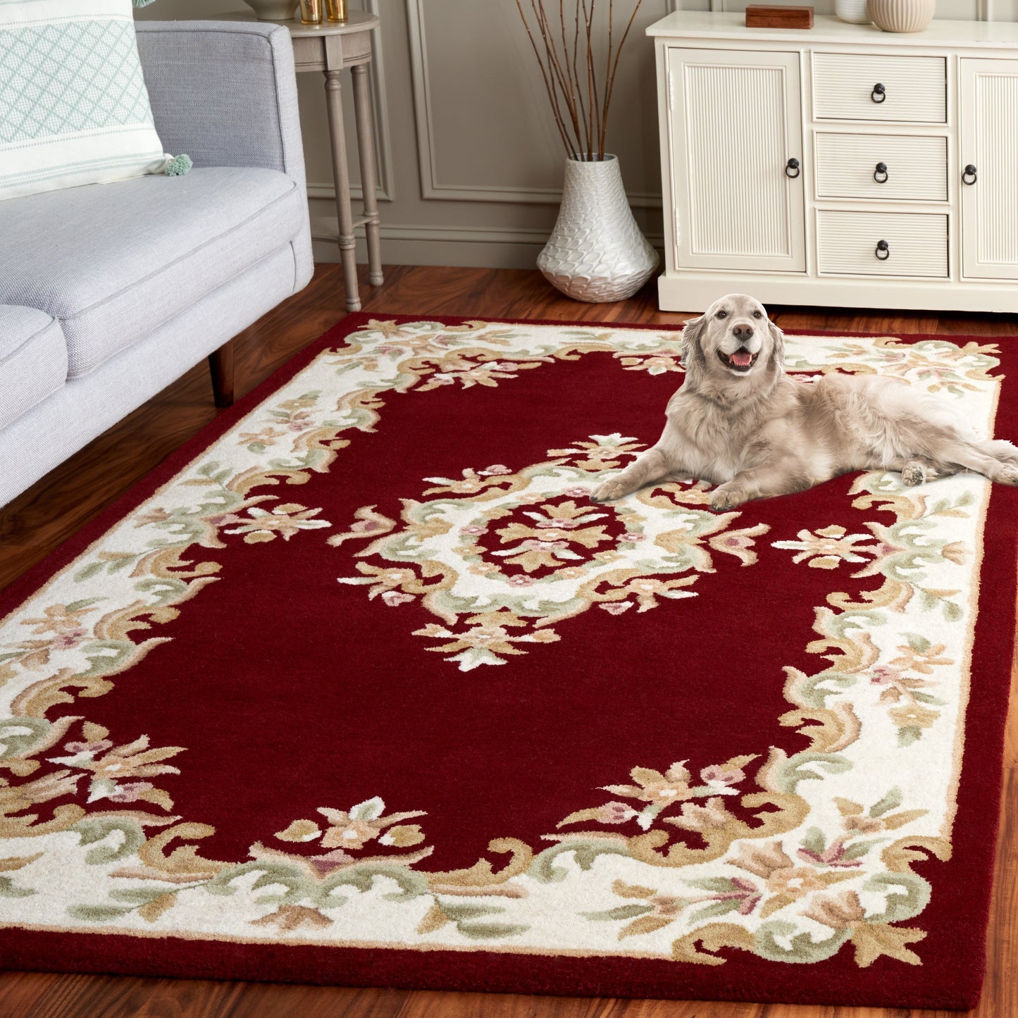 Tapis traditionnel en laine Aubusson Hale fait main SAFAVIEH.