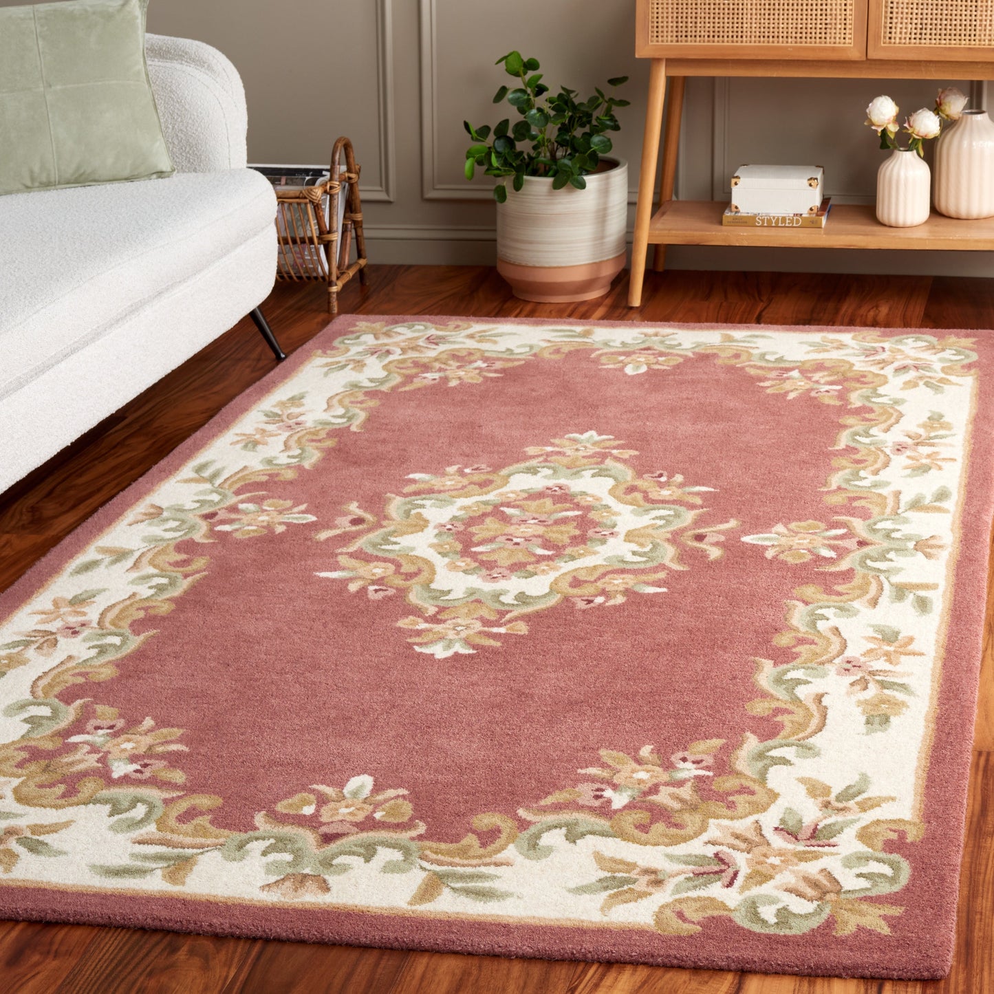 Tapis traditionnel en laine Aubusson Hale fait main SAFAVIEH.