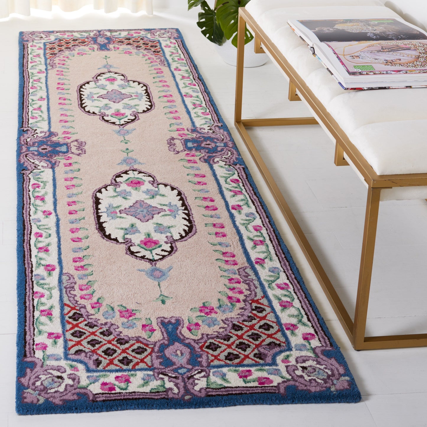 Tapis médaillon oriental en laine fait main Bellagio Tatevik de SAFAVIEH