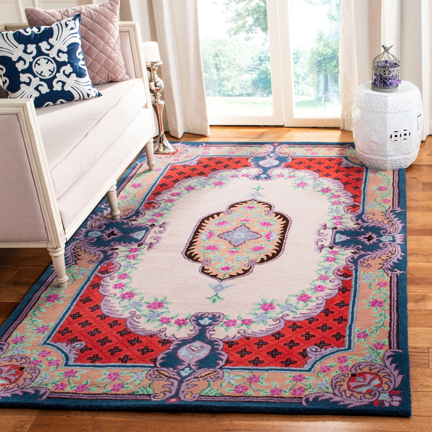 Tapis médaillon oriental en laine fait main Bellagio Tatevik de SAFAVIEH