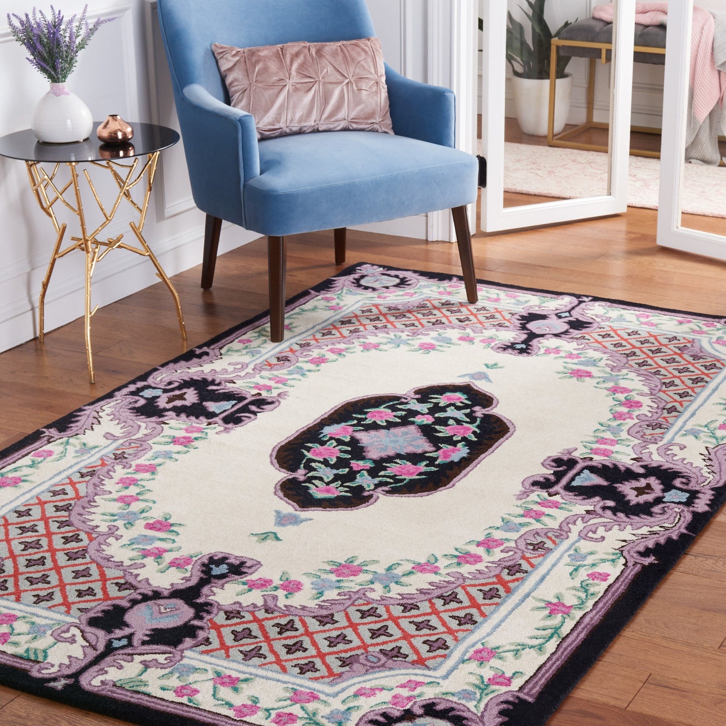 Tapis médaillon oriental en laine fait main Bellagio Tatevik de SAFAVIEH