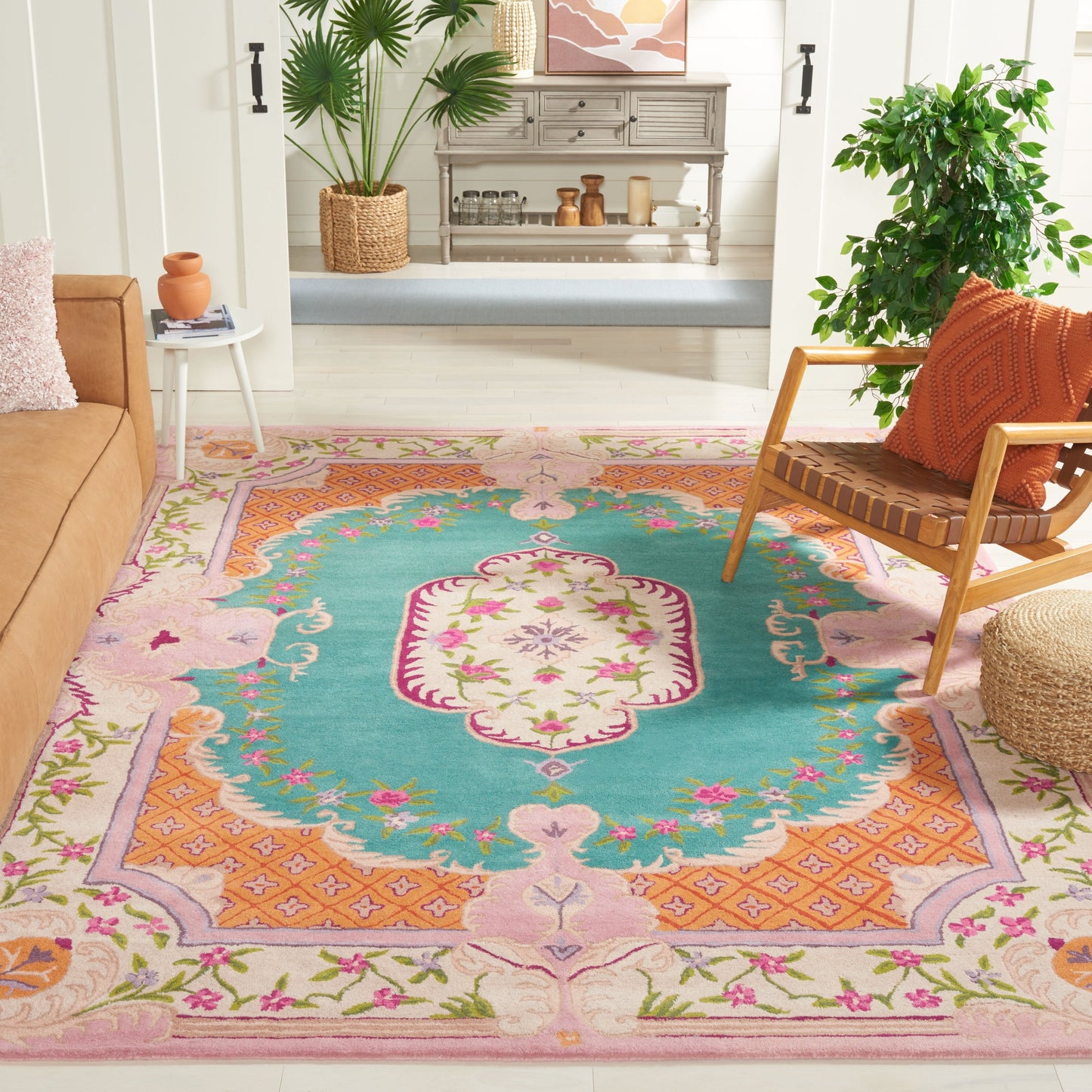 Tapis médaillon oriental en laine fait main Bellagio Tatevik de SAFAVIEH