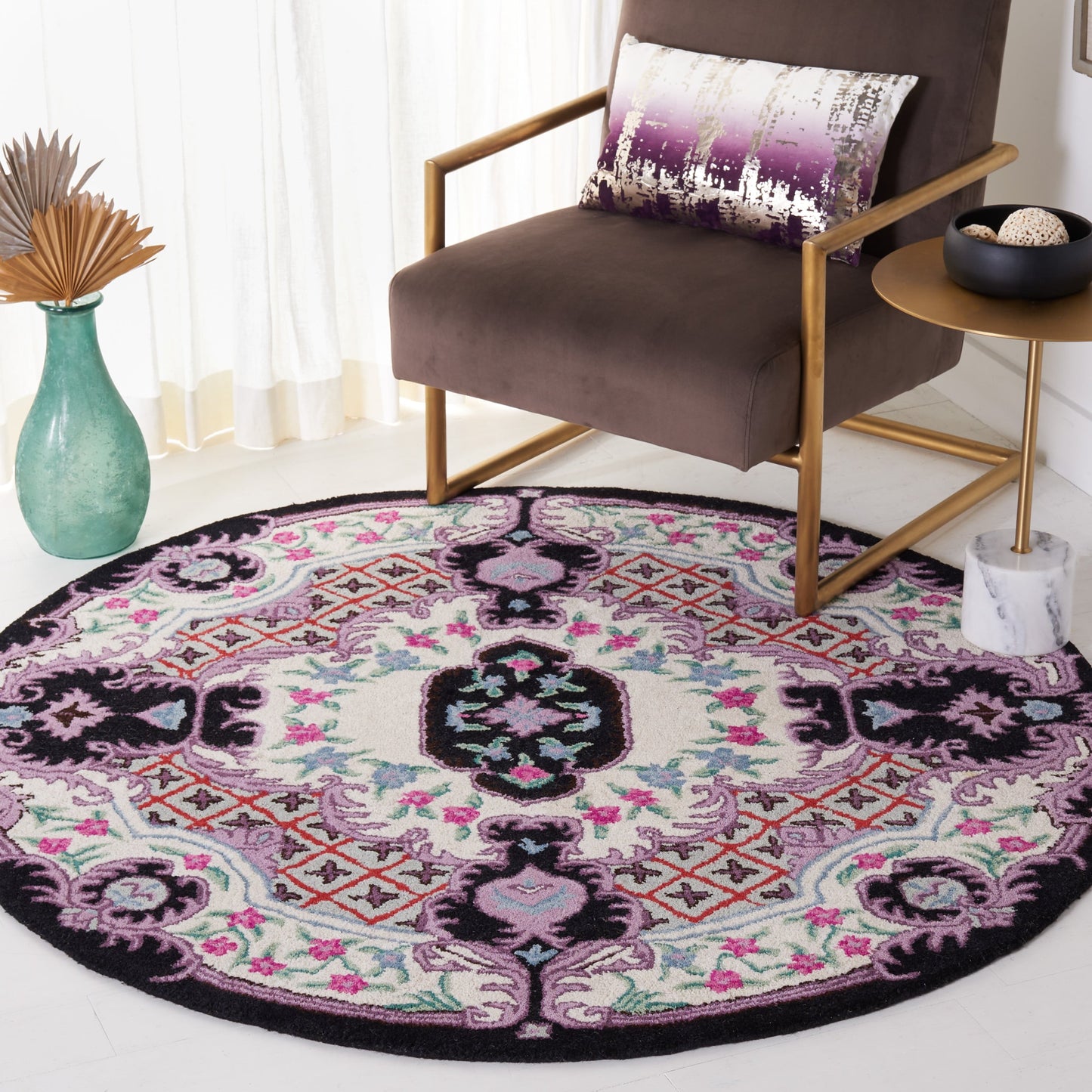 Tapis médaillon oriental en laine fait main Bellagio Tatevik de SAFAVIEH