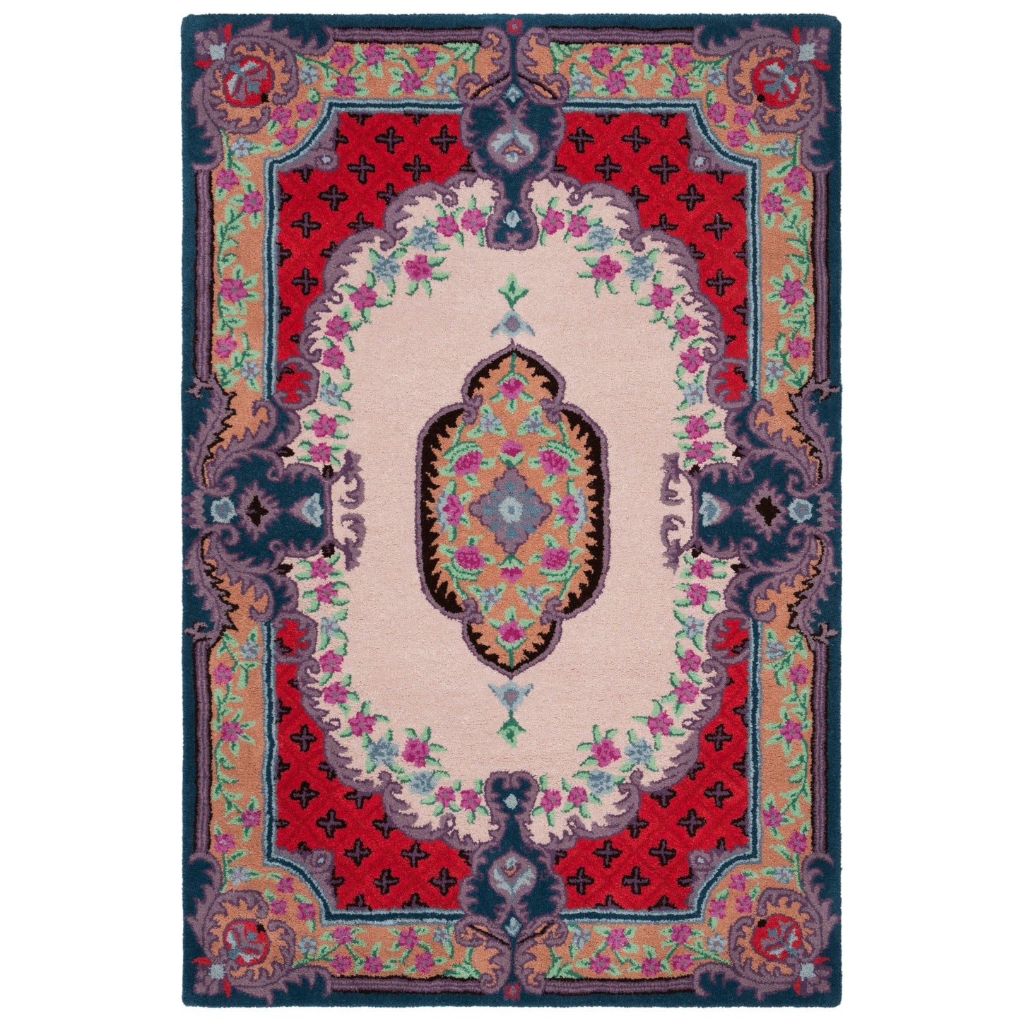 Tapis médaillon oriental en laine fait main Bellagio Tatevik de SAFAVIEH