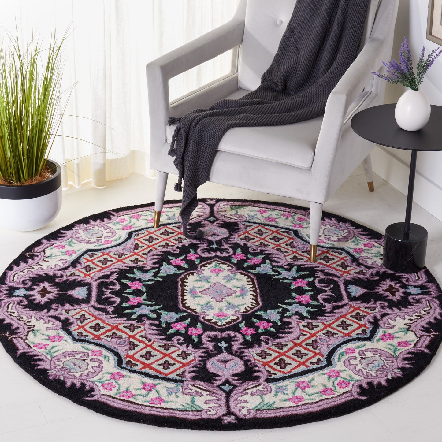 Tapis médaillon oriental en laine fait main Bellagio Tatevik de SAFAVIEH