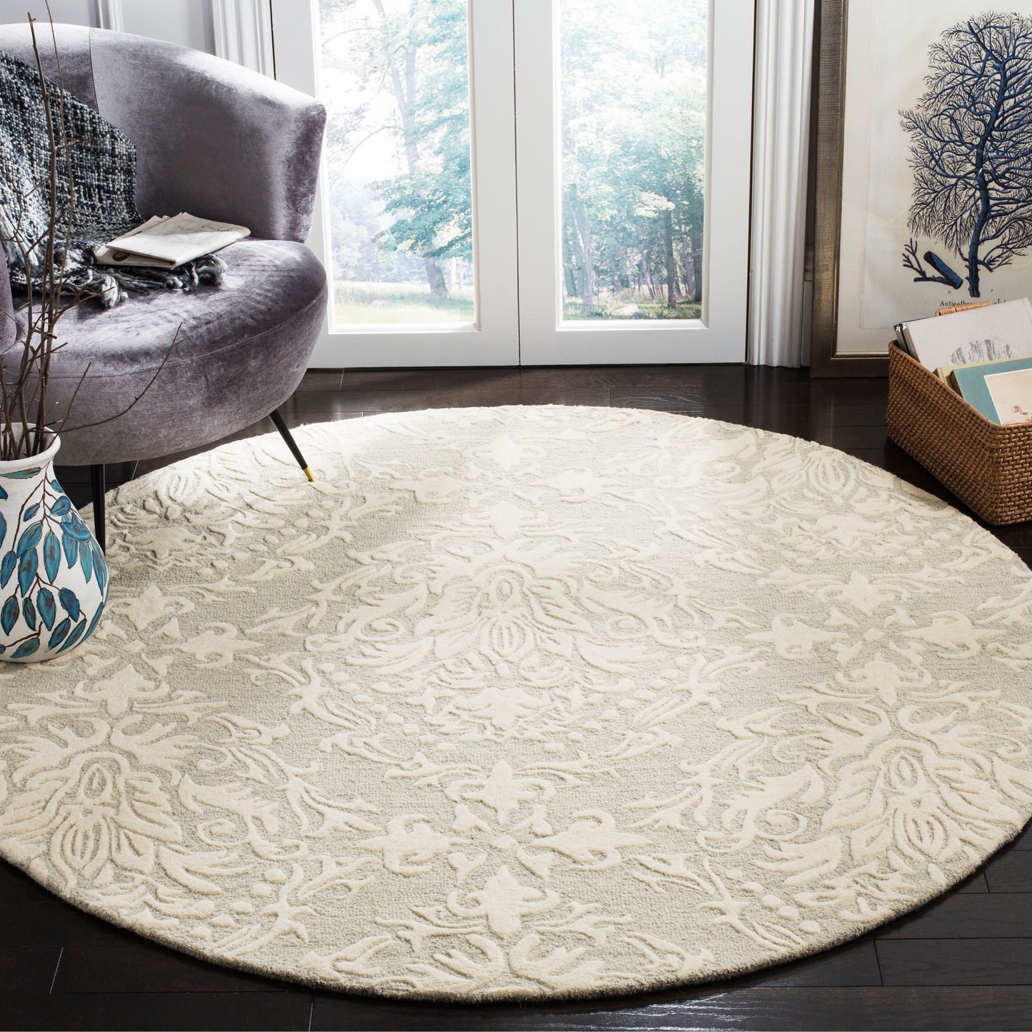 Tapis moderne en laine florale fait main SAFAVIEH Blossom Ambroisine