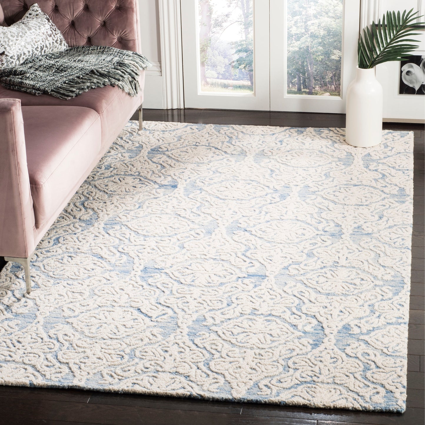 Tapis en laine moderne à motif floral SAFAVIEH fait main Blossom Cateluta
