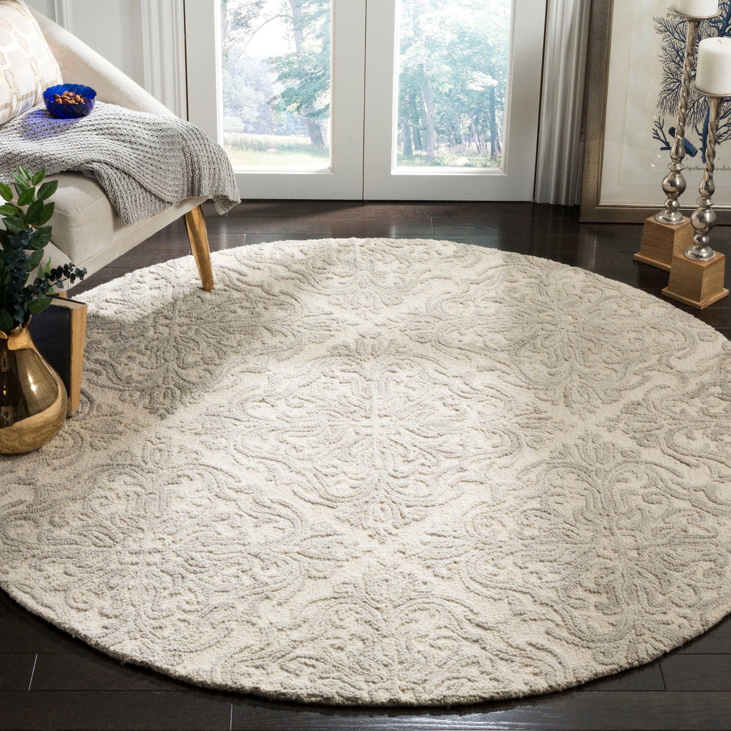 Tapis moderne en laine florale SAFAVIEH fait main Blossom Gertrida