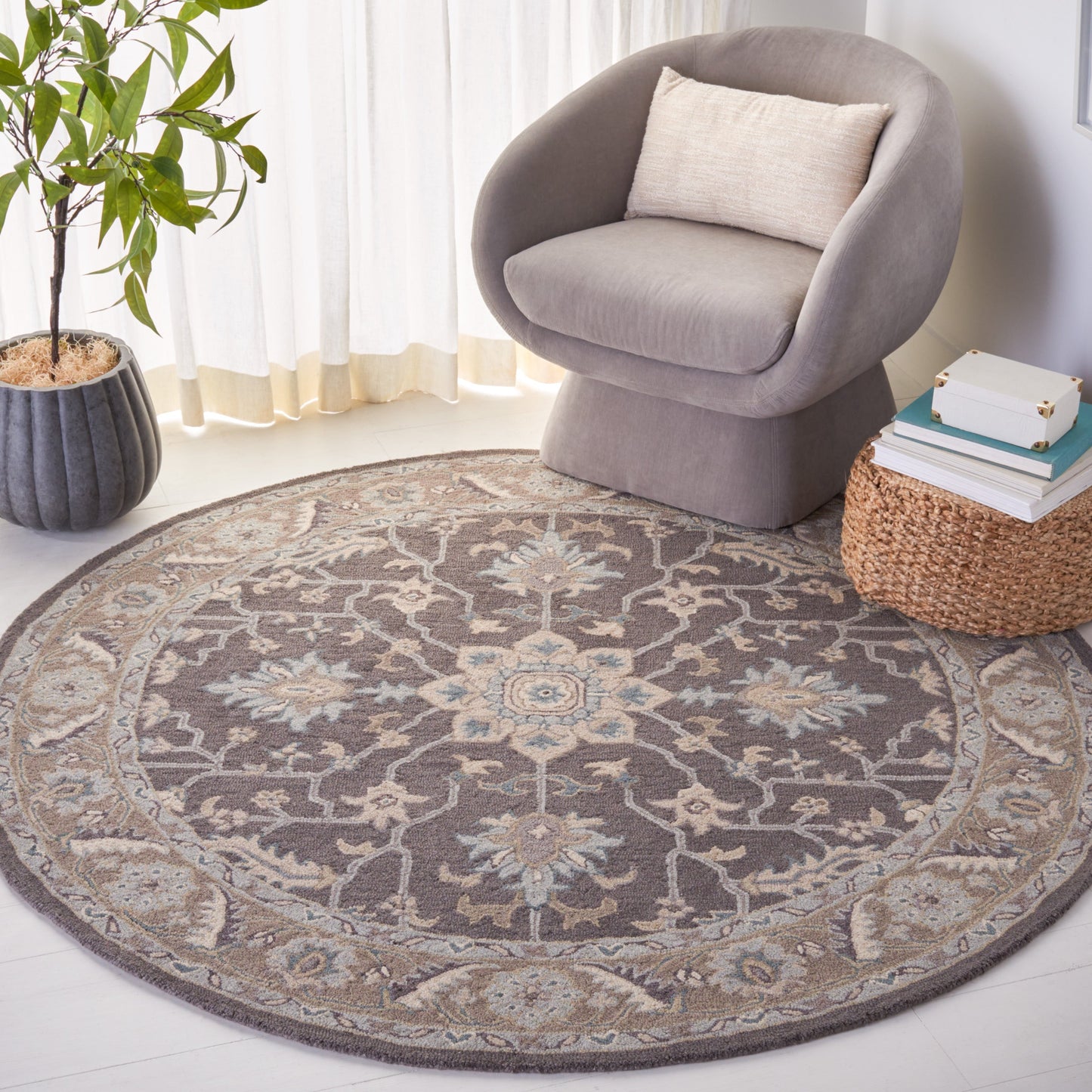 Tapis moderne en laine florale SAFAVIEH fait main Blossom Gulperi