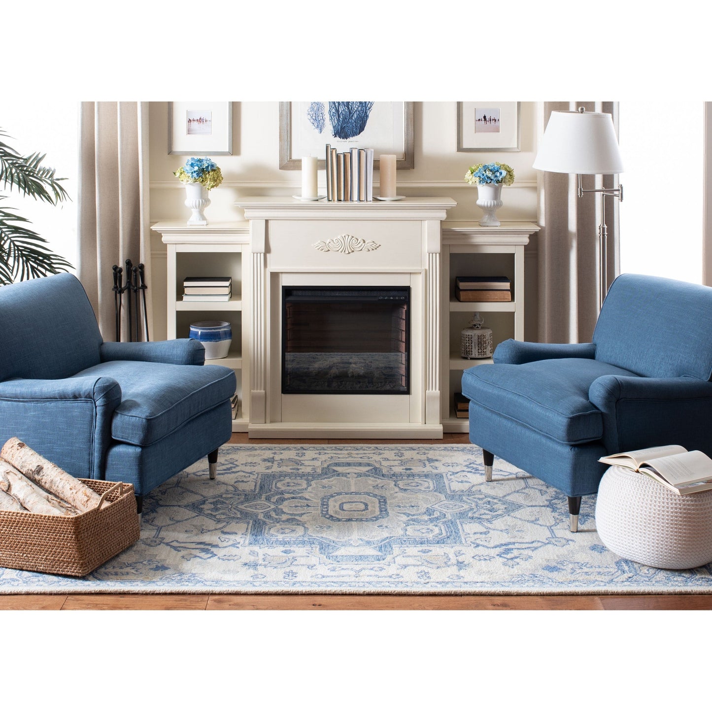 Tapis moderne en laine florale SAFAVIEH fait main Blossom Gulperi