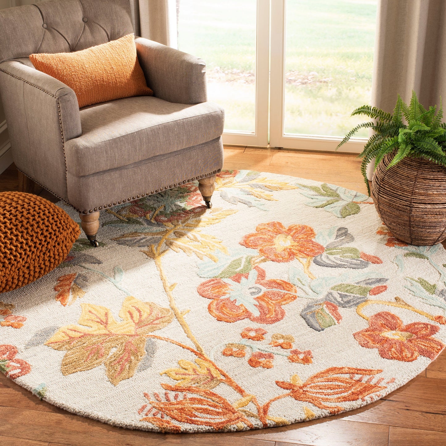 Tapis en laine floral moderne SAFAVIEH fait main Blossom Hysnije