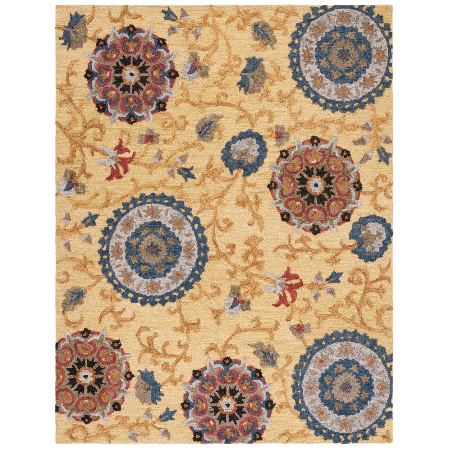 Tapis moderne en laine florale fait main SAFAVIEH Blossom Maaret
