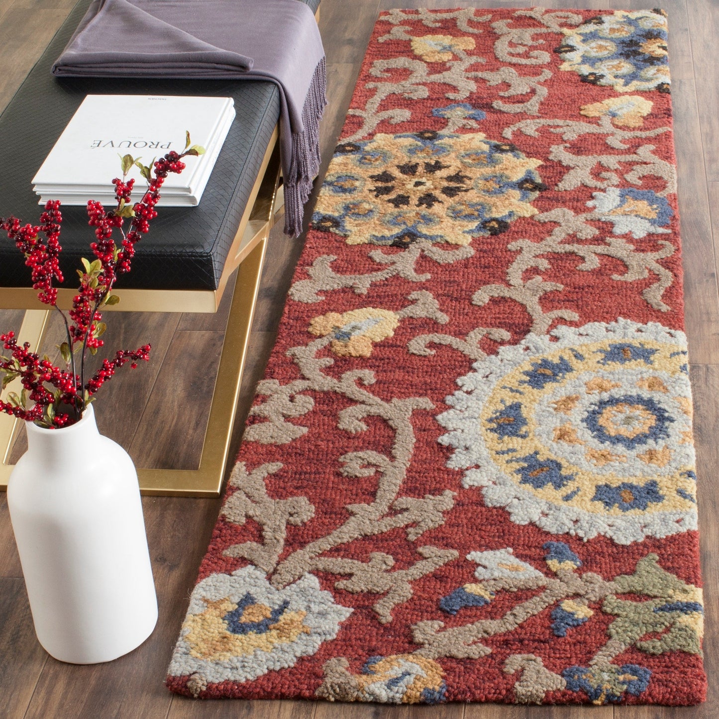 Tapis moderne en laine florale fait main SAFAVIEH Blossom Maaret