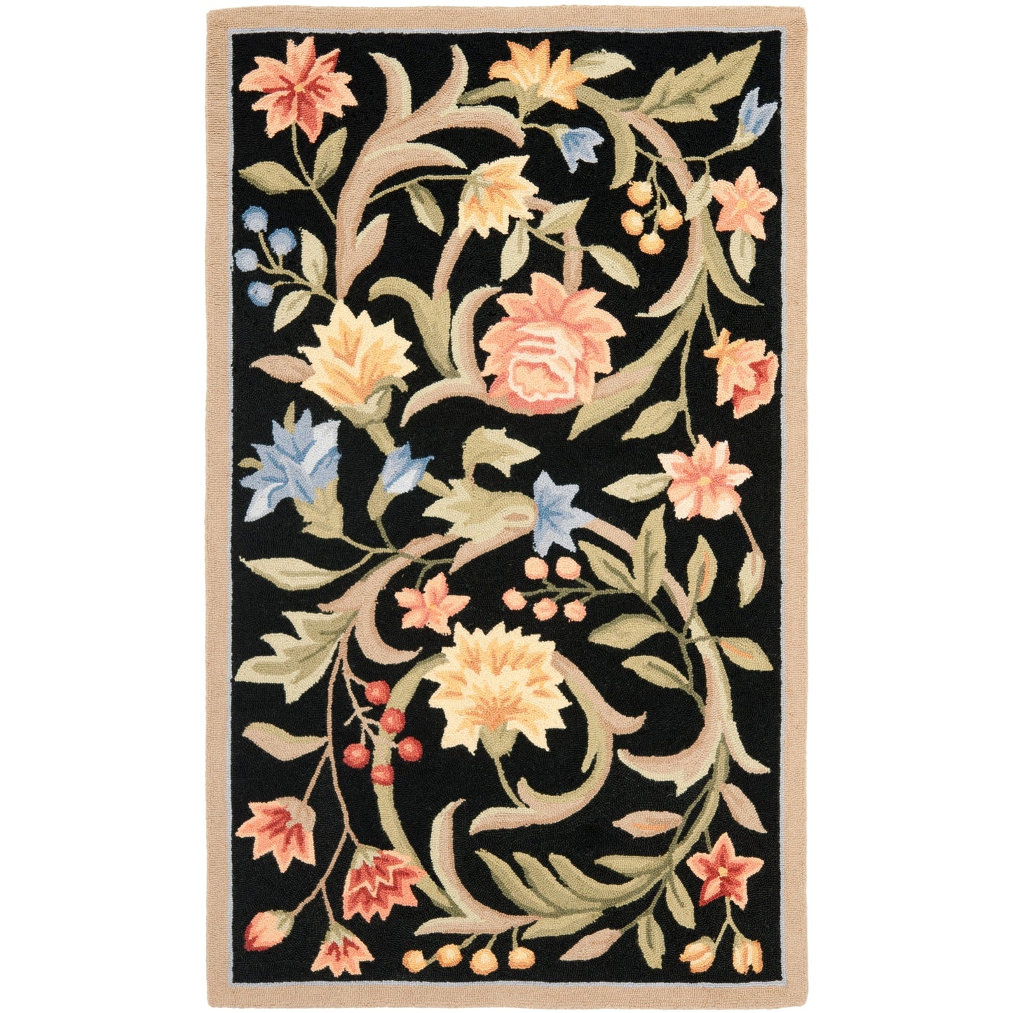 SAFAVIEH Fait Main Chelsea Jacomine French Country Floral Scroll Laine