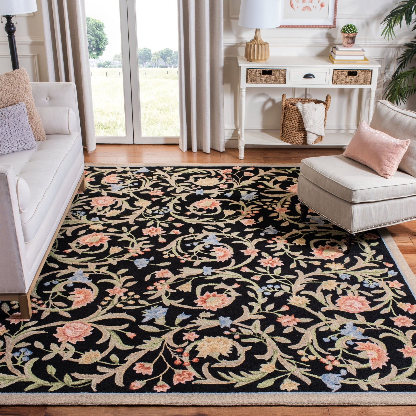 SAFAVIEH Fait Main Chelsea Jacomine French Country Floral Scroll Laine