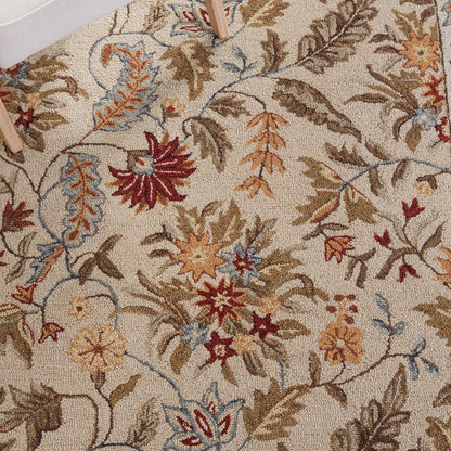 Tapis en laine floral fait main Chelsea Malda de style campagnard français SAFAVIEH