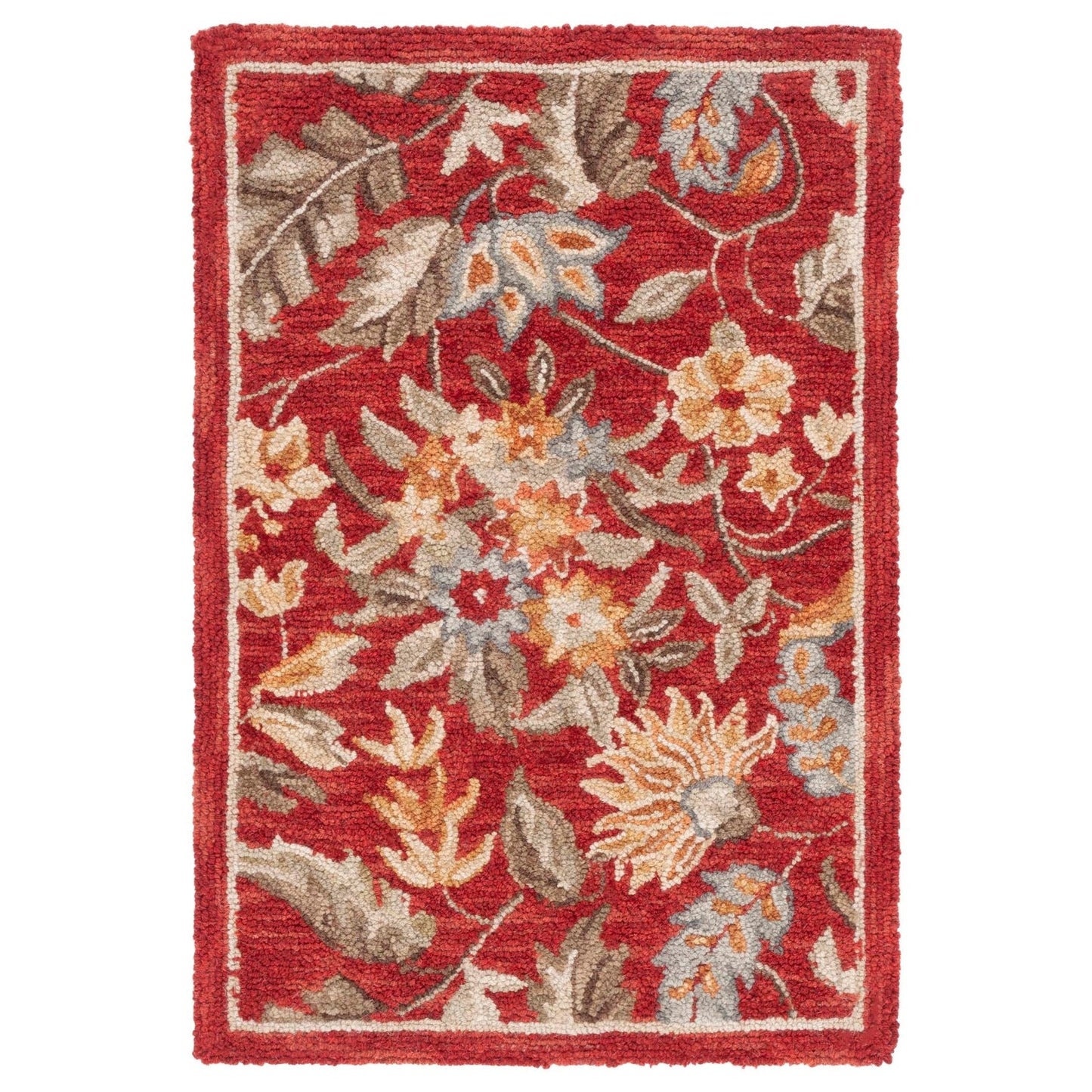 Tapis en laine floral fait main Chelsea Malda de style campagnard français SAFAVIEH