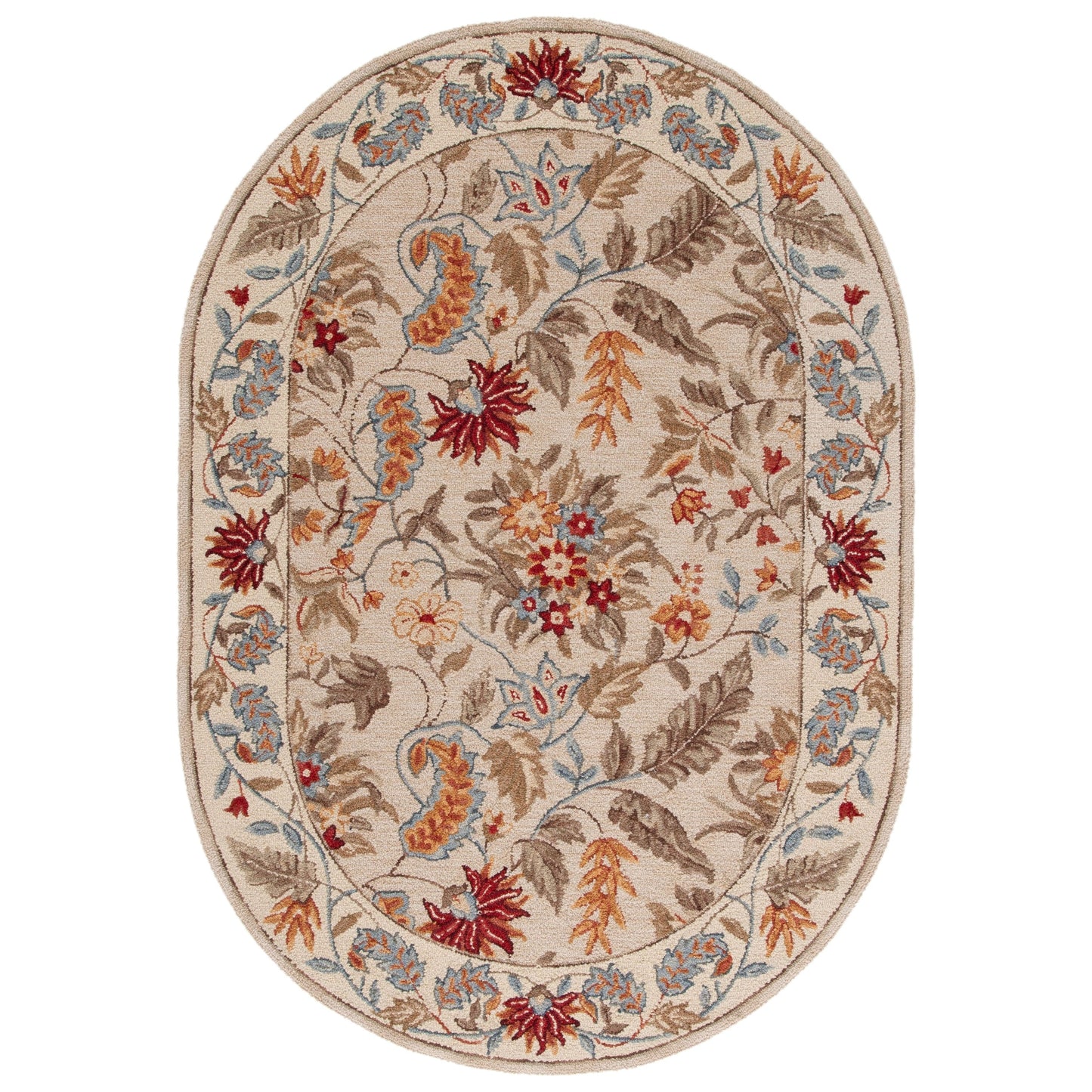 Tapis en laine floral fait main Chelsea Malda de style campagnard français SAFAVIEH