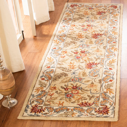 Tapis en laine floral fait main Chelsea Malda de style campagnard français SAFAVIEH
