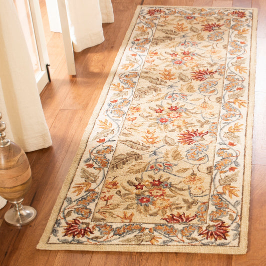 Tapis en laine floral fait main Chelsea Malda de style campagnard français SAFAVIEH